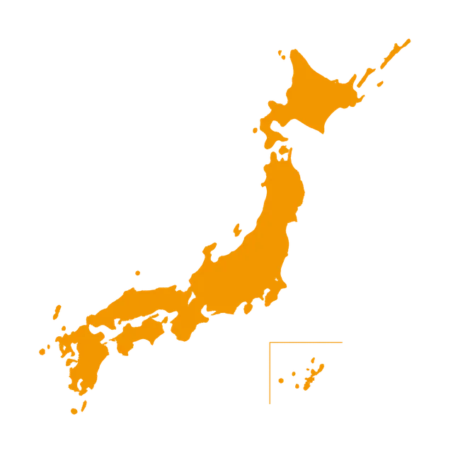 BUPURA全国店舗展開を示す日本地図